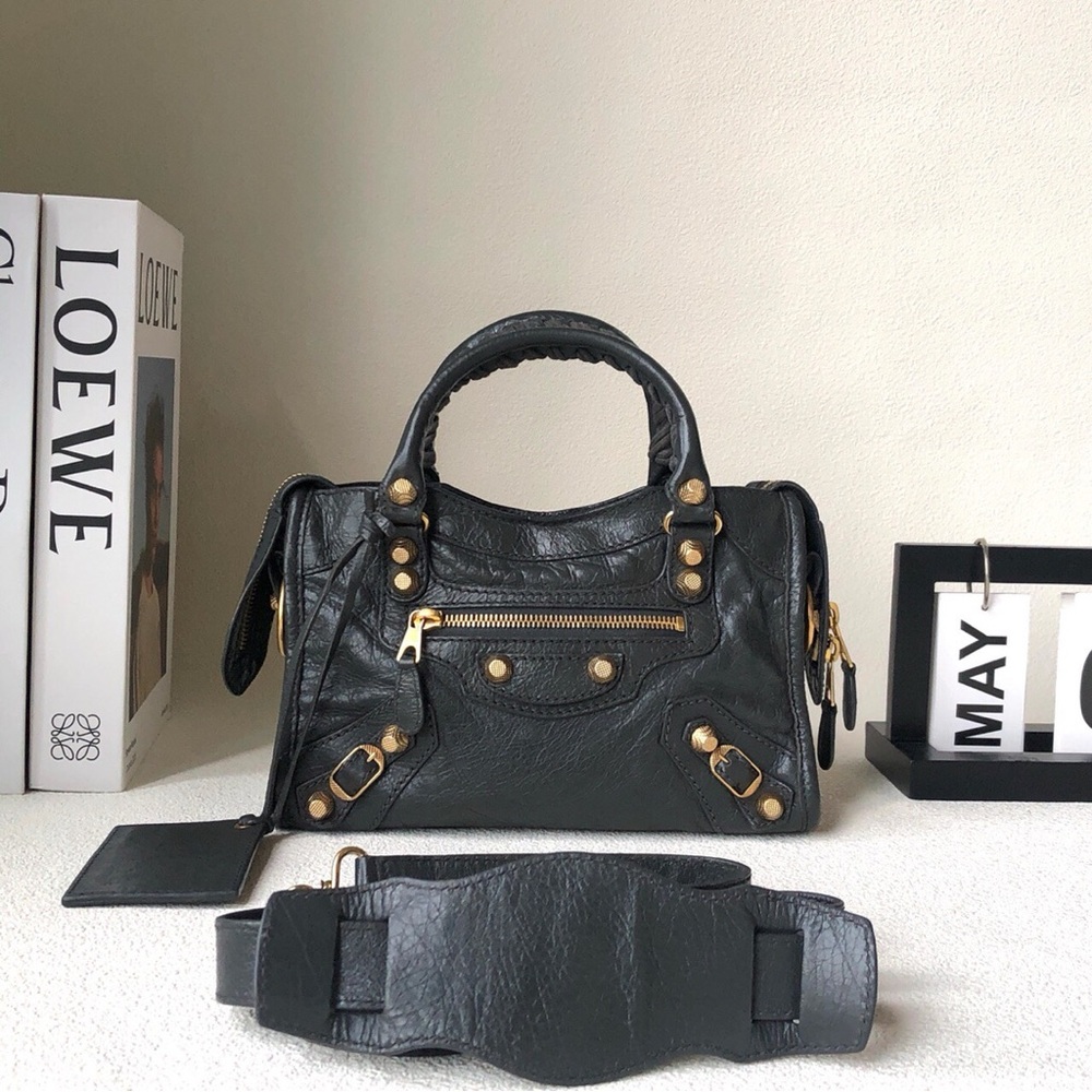 Authentic Balenciaga Motocross Classic City Bag